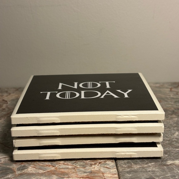 Game of Thrones “Not Today” Coaster Set of 4 GOT - Picture 4 of 7